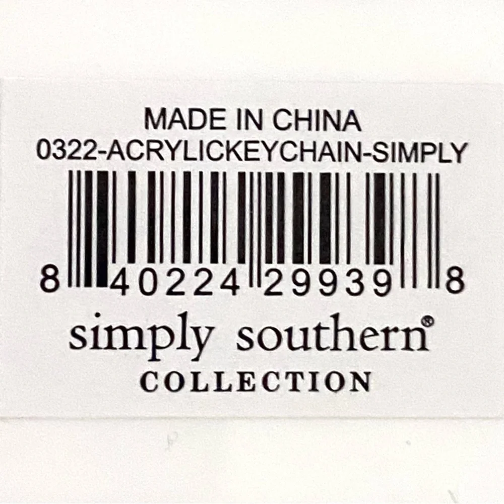 Simply Southern White Gold Live Simply Acrylic Keychain Accessory Preppy Coastal